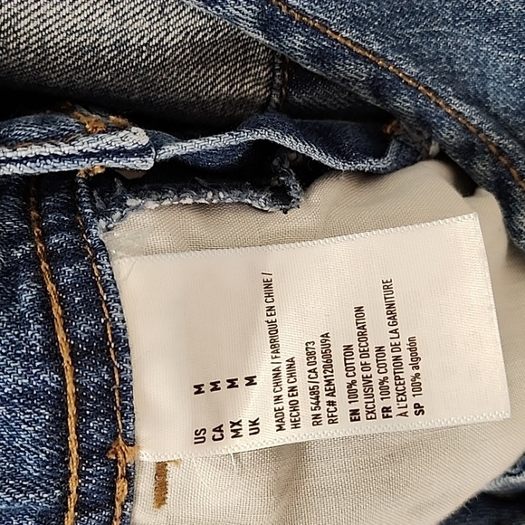 American Eagle Outfitters Tomgirl Shortall Distressed Bib Overalls Shorts Size M - Picture 15 of 16